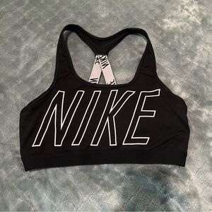 Nike Black Sports Bra with Bold Logo L